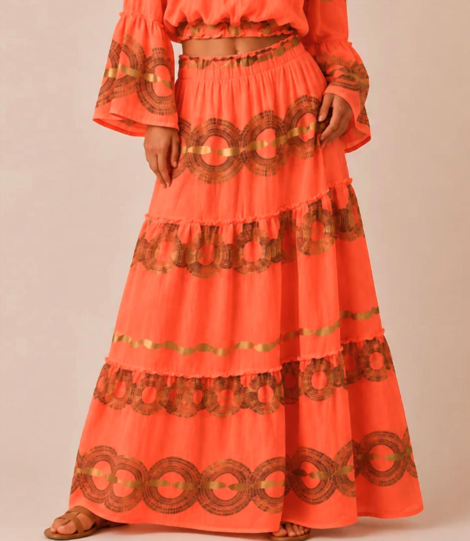Mystery Resort - Corallia Top And Maxi Skirt Set