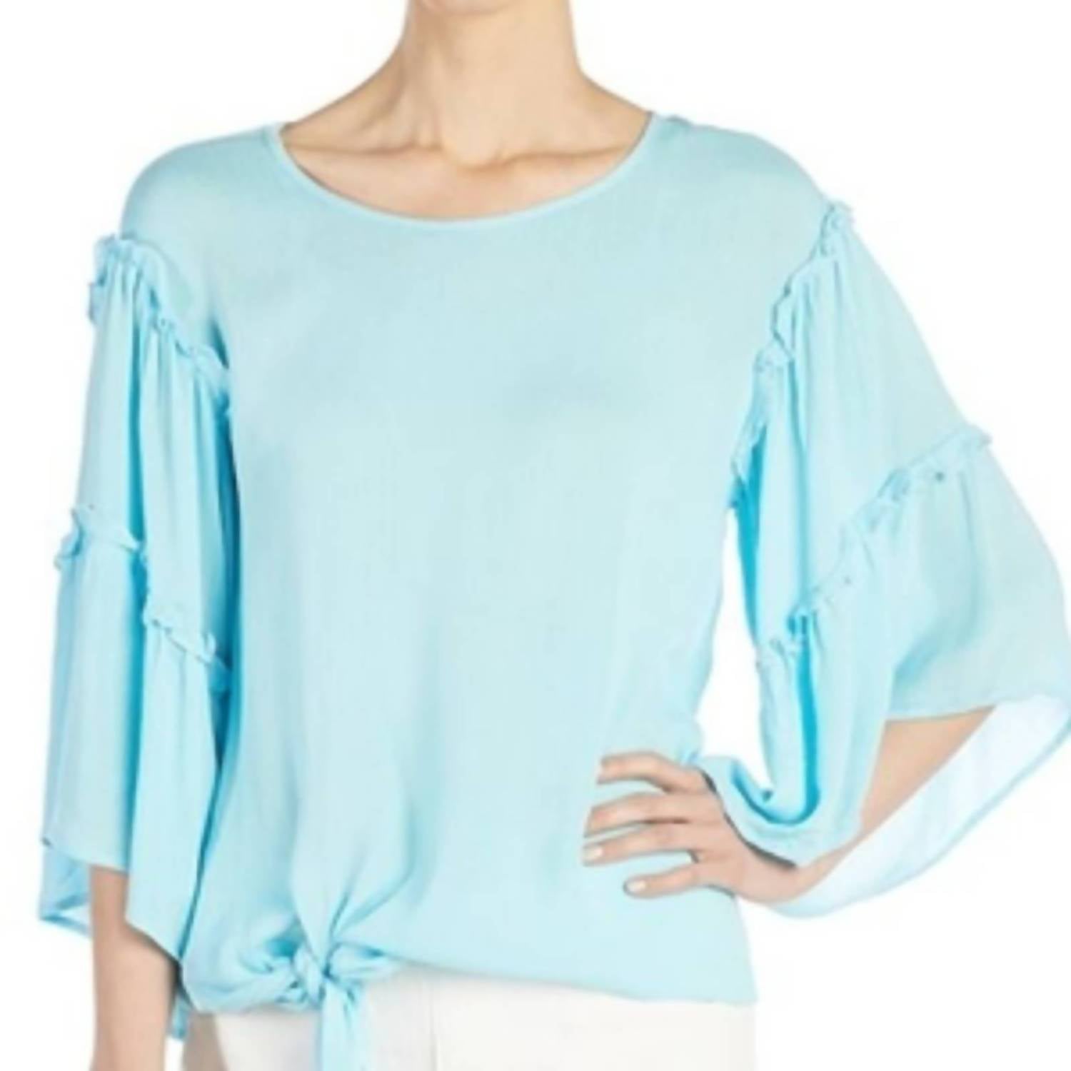Coco + Carmen - Ruffle Sleeve Tie Front Blouse