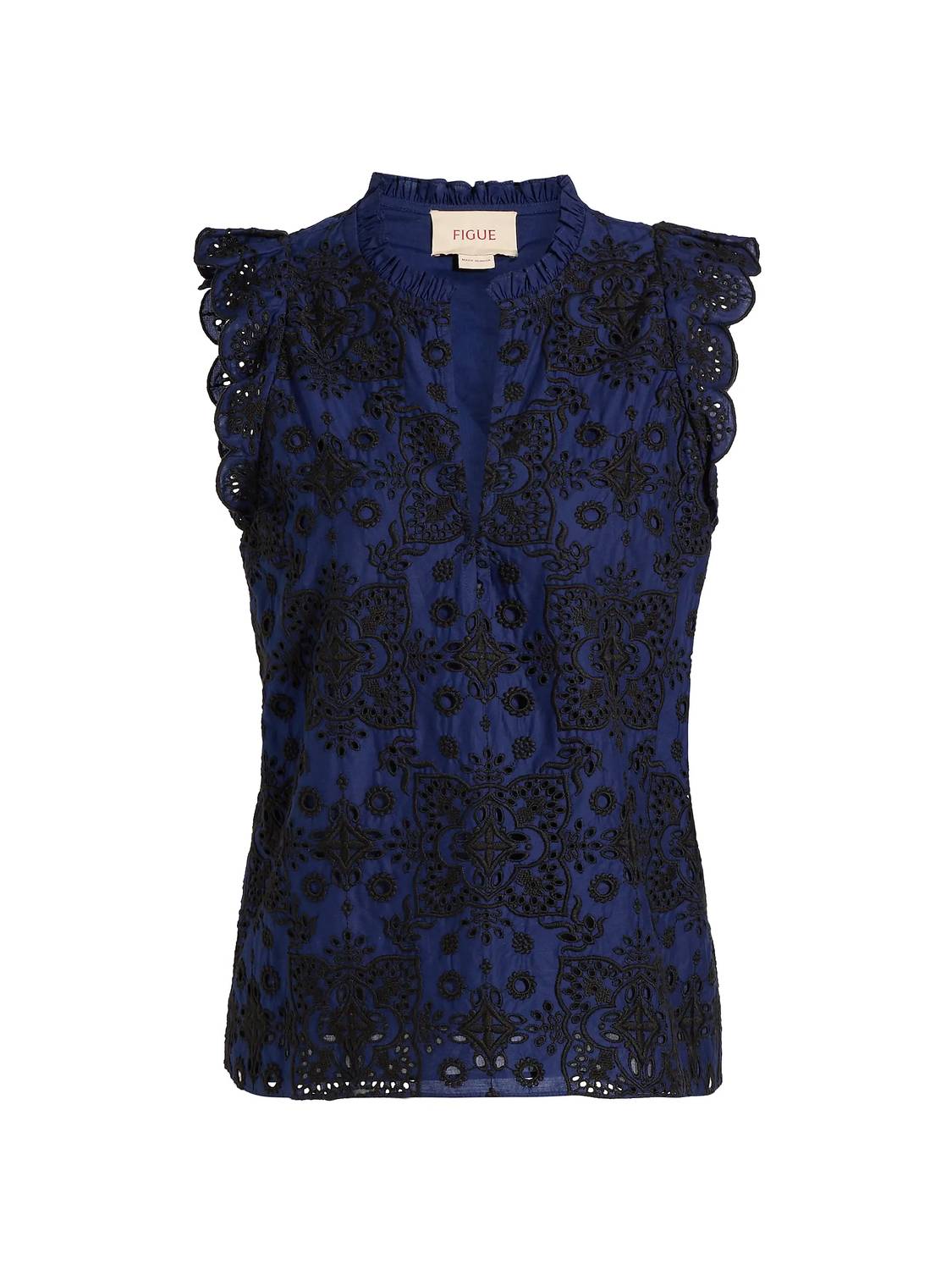 Figue - Maris Embroidered Cotton Top