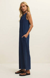 Z Supply - 3/4 Button Front Denim Jumpsuit