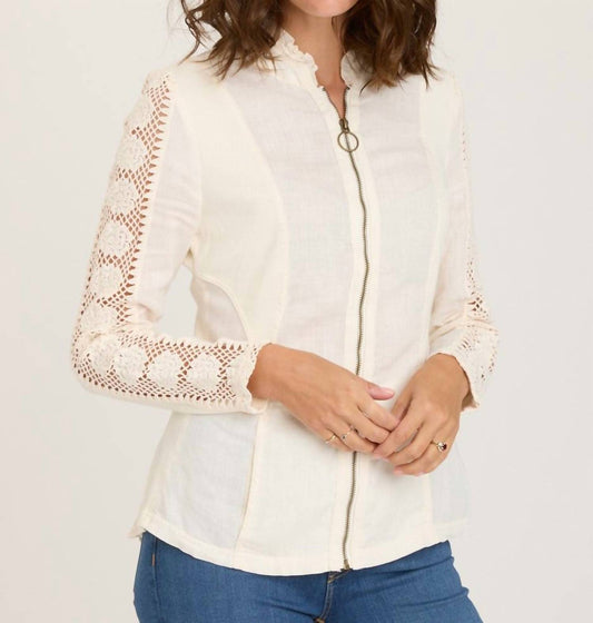 Xcvi - Crochet Zip Up Jacket