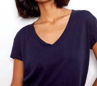 Charlie B - Organic Cotton Drop Shoulder V-neck T-shirt