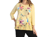 Jess & Jane - Clara Mineral Washed Cotton Georgette Contrast Top - Plus
