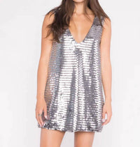 RIPLEY RADER Piano Sequin Party Dress in silver - women's dress
