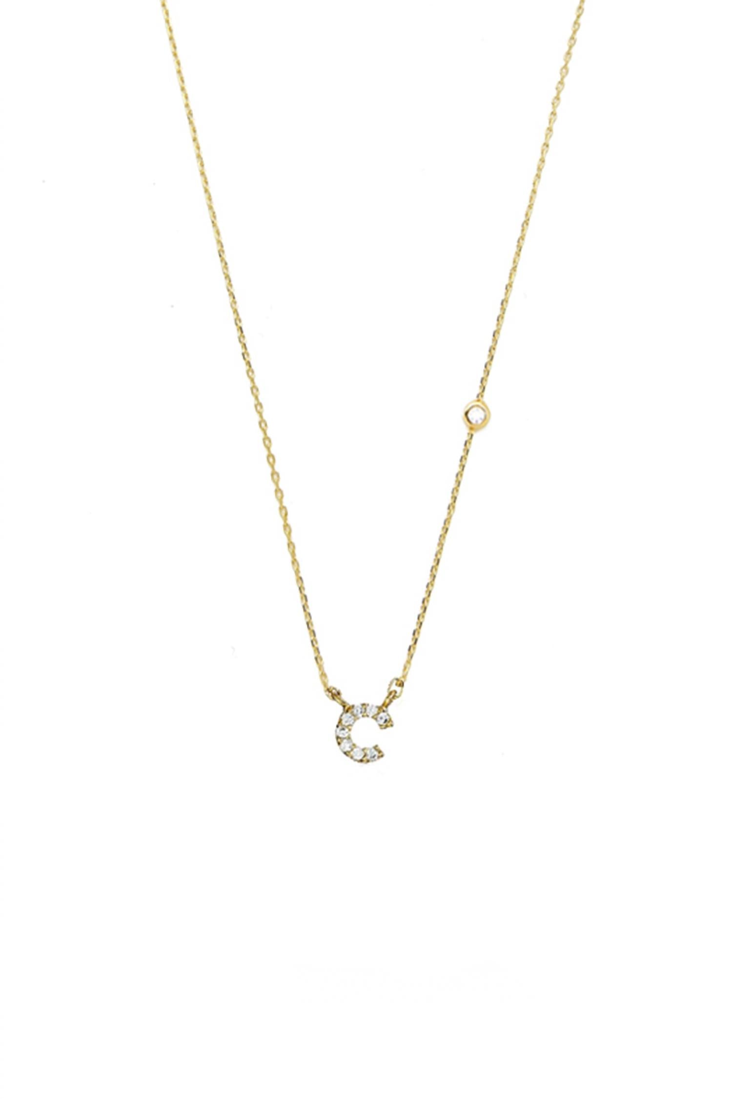 Tai Jewelry Women's Initial C Necklace in gold - women's jewelry