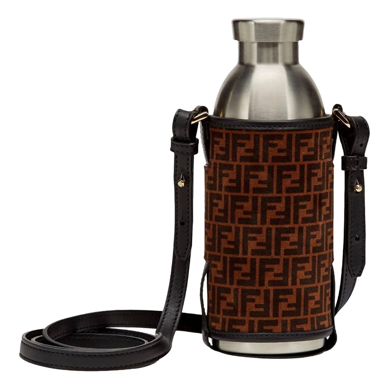 Fendi - Ff Print Suede Bottle Holder Crossbody 2 Piece Set