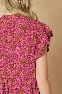 Entro - Floral Tiered Ruffle Midi Dress