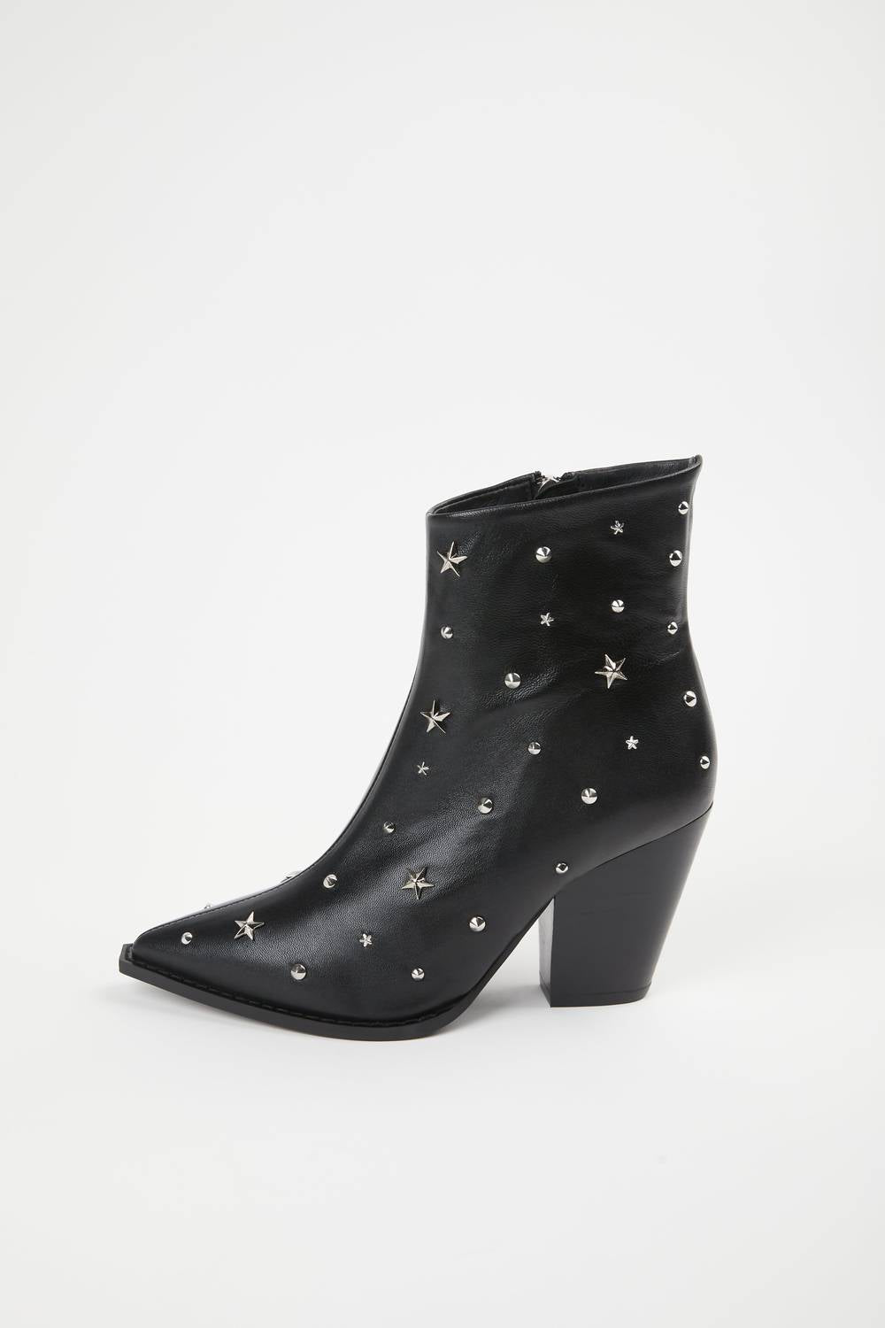 STAR STUDDED LEATHER BOOTS