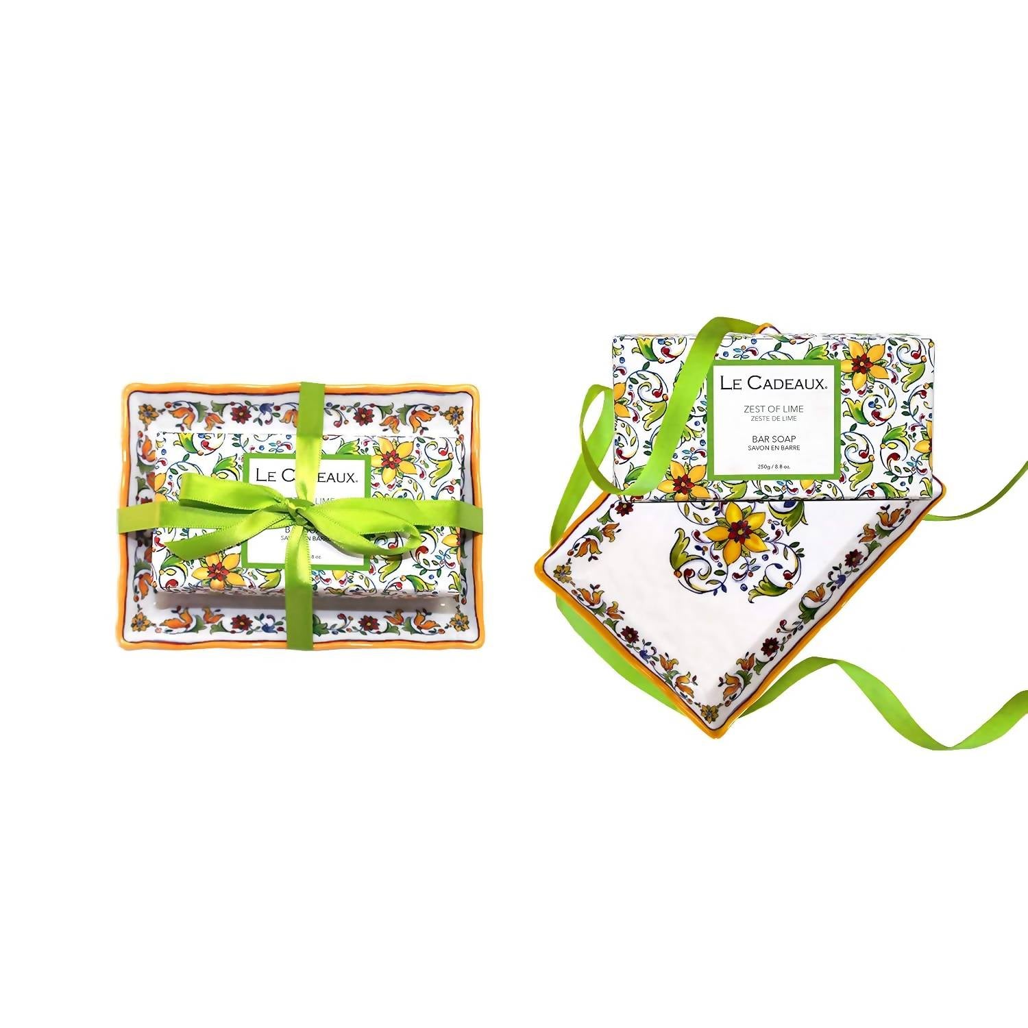 Le Cadeuax - Zest Of Lime Soap & Dish Gift Set