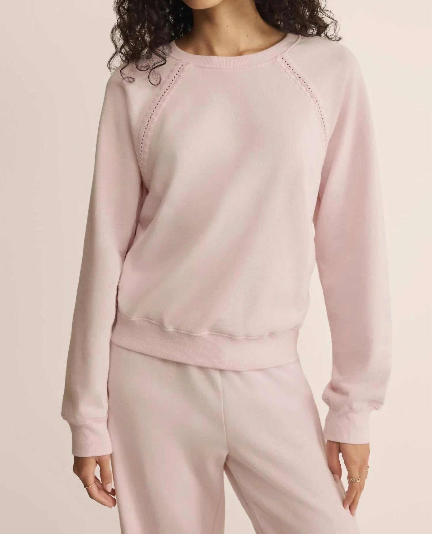 Z Supply Allie All Around Sweatshirt in blush - women's top