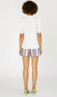 Current Air - Jayla Split Neck Short Sleeve Blouse