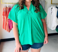 Umgee - Women's V Neck Blouse