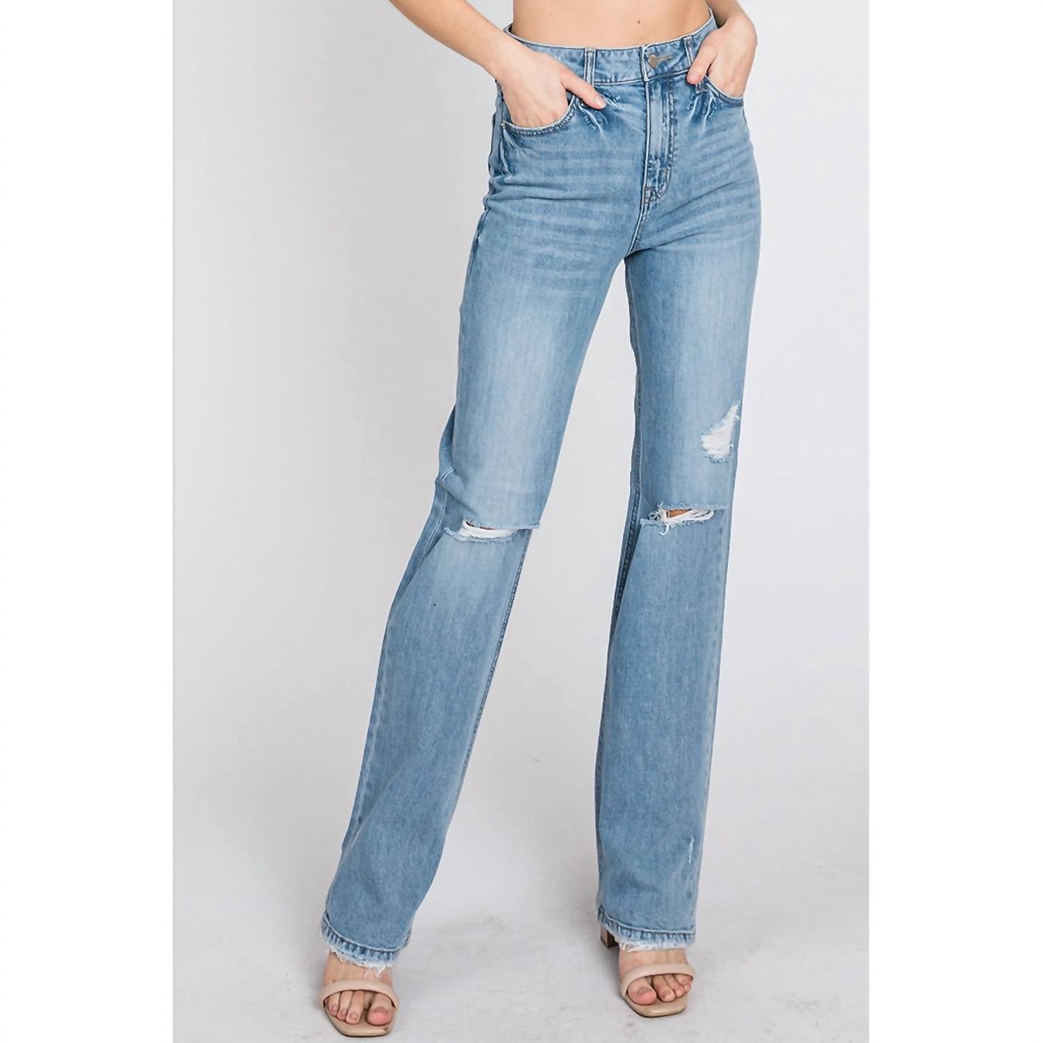 Letter To Juliet - Whitney Loose Straight Distressed Jeans