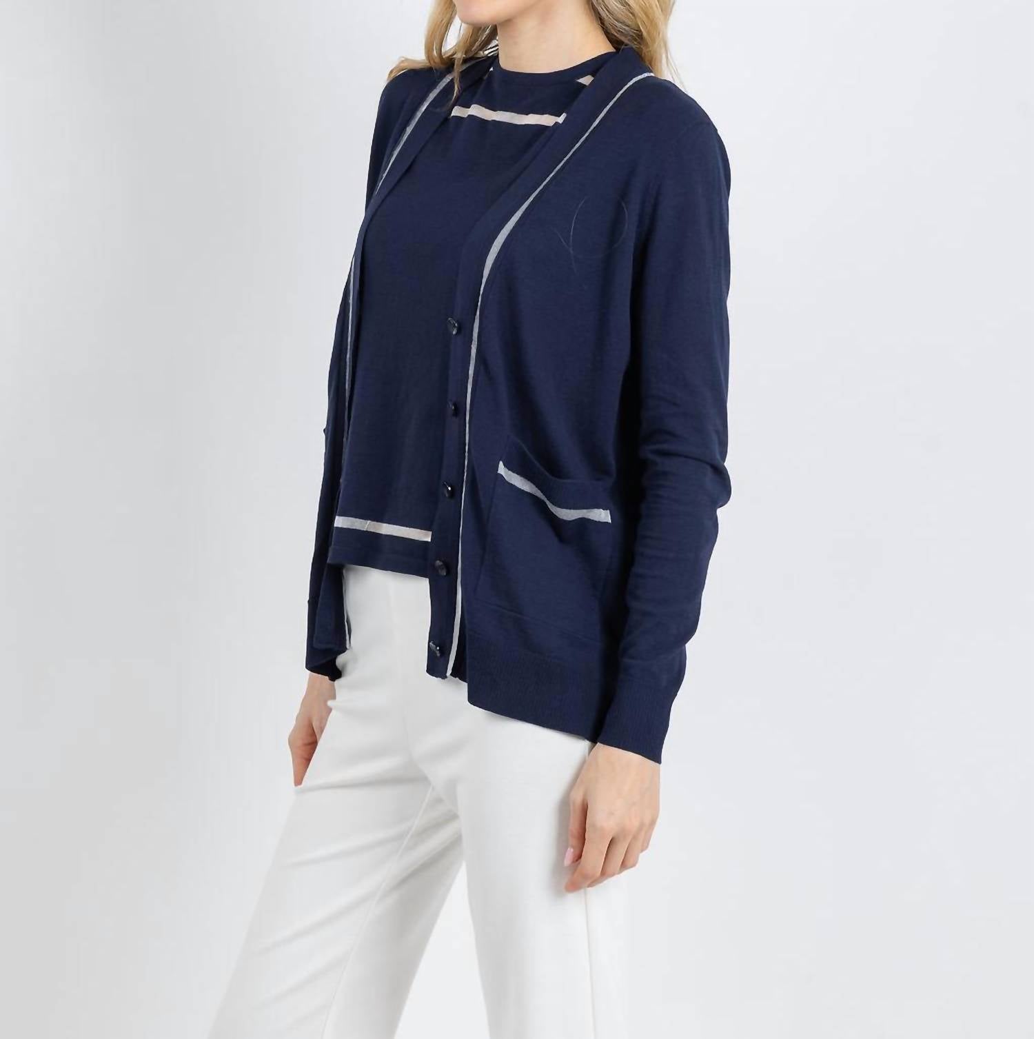 Peace Of Cloth - Sheer Stripe Cardigan