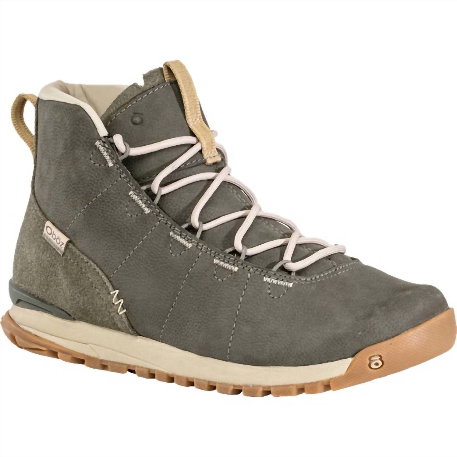 Oboz Women's Hazel Mid Boot in olive branch - women's shoe - detail view