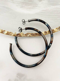 SHEILA FAJL Women's Arlene Large Hoops in burnished gunmetal - women's jewelry - alternate view
