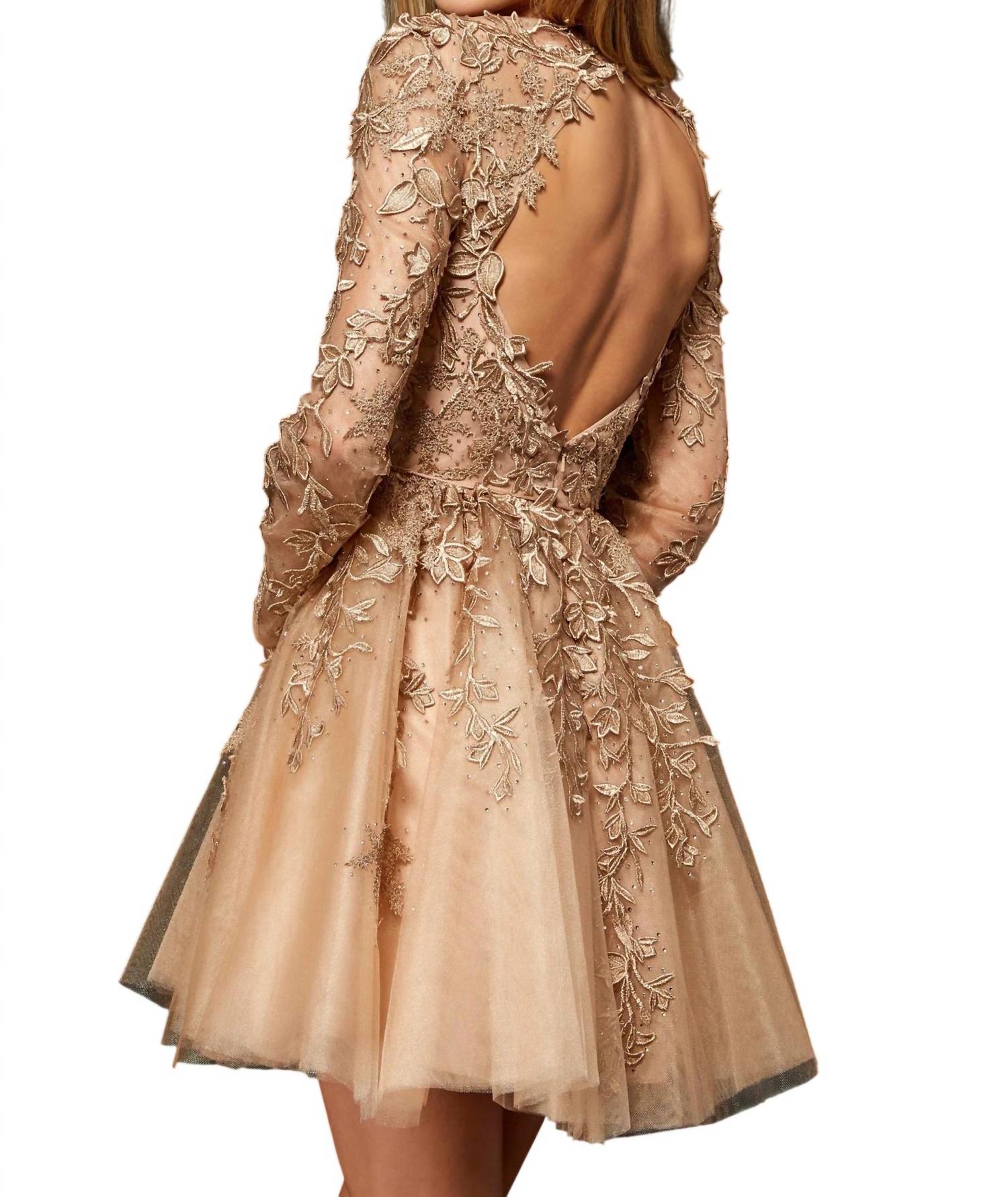 Sherri Hill - Long-sleeve Cocktail Dress