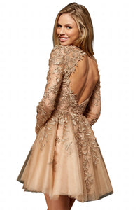 Sherri Hill - Long-sleeve Cocktail Dress