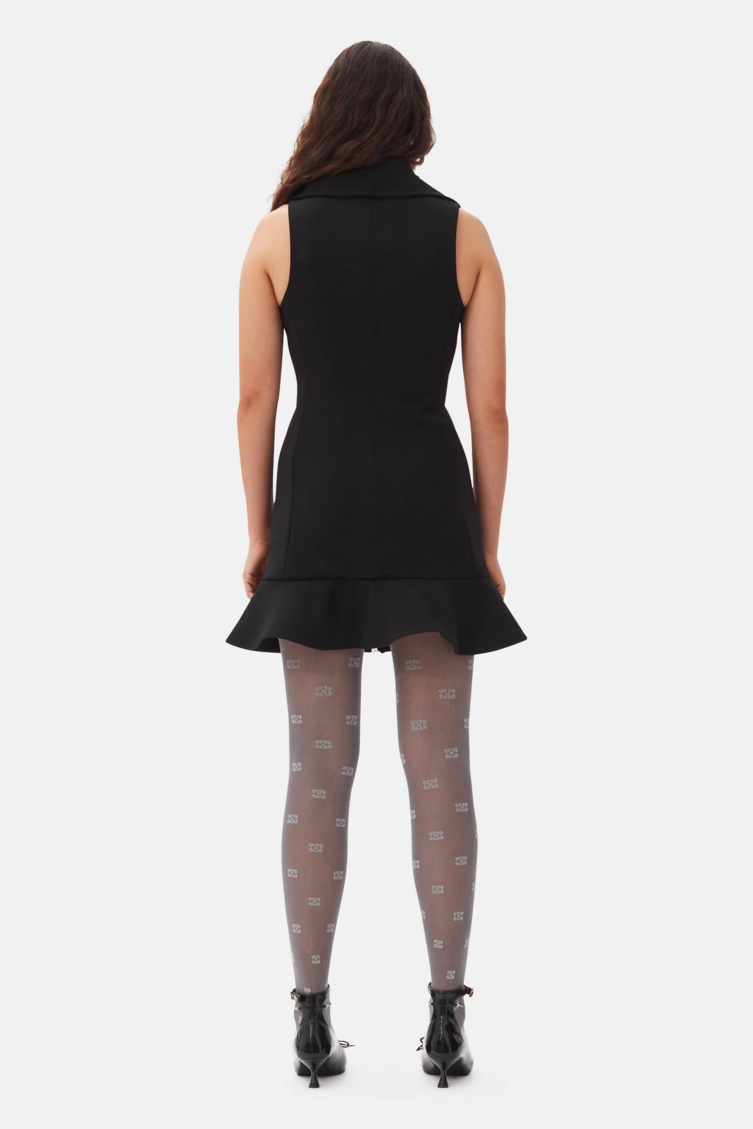 Ganni - Bonded Crepe Mini Dress