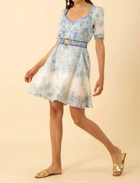 Hale Bob - Kara Blue Floral belted Dress