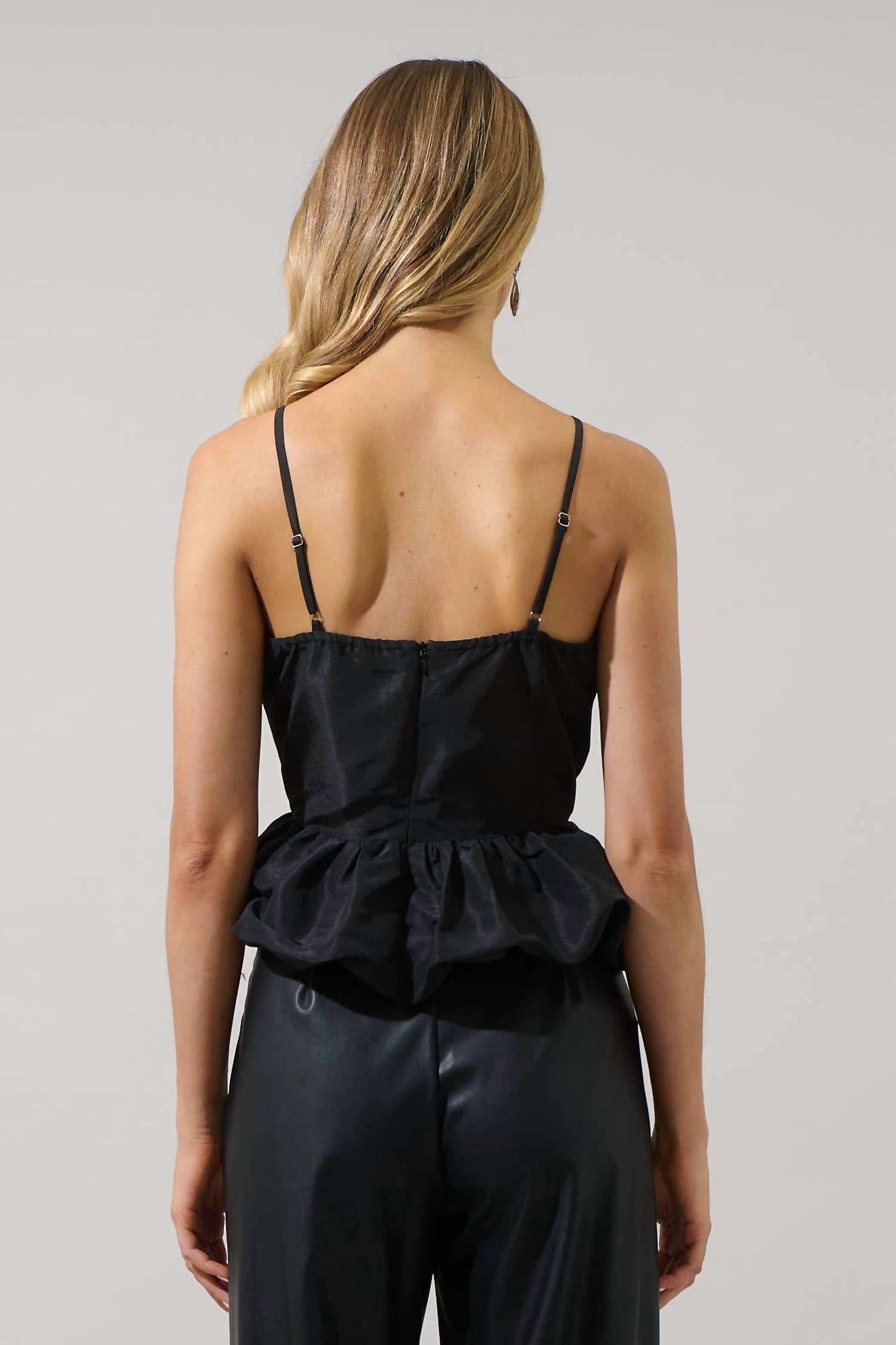 Sugarlips - Finda Velvet Bow Peplum Top