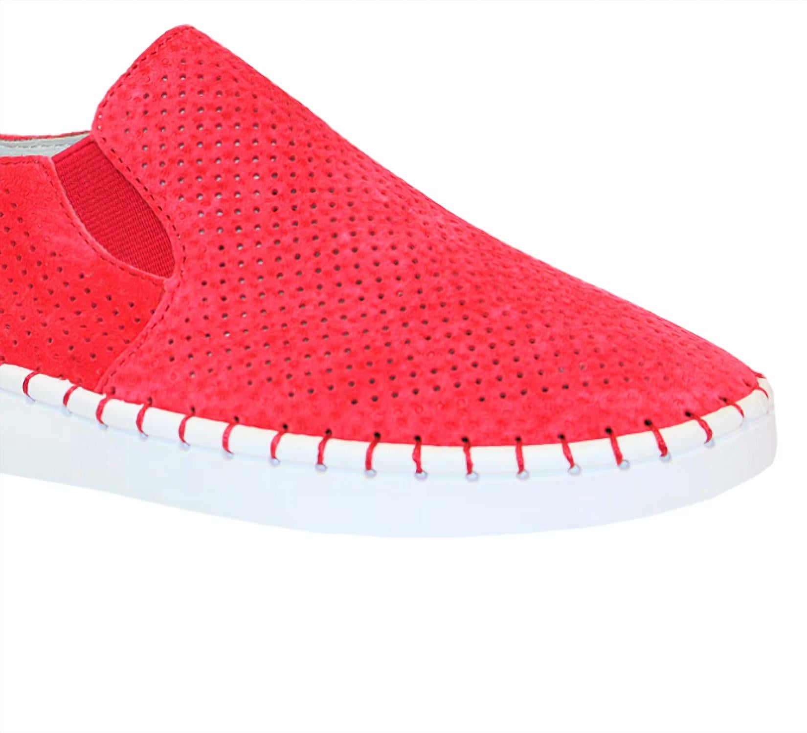 BERNIE MEV Women's Tw98 Slip On Sneaker Shoe in red - women's sneaker - detail view
