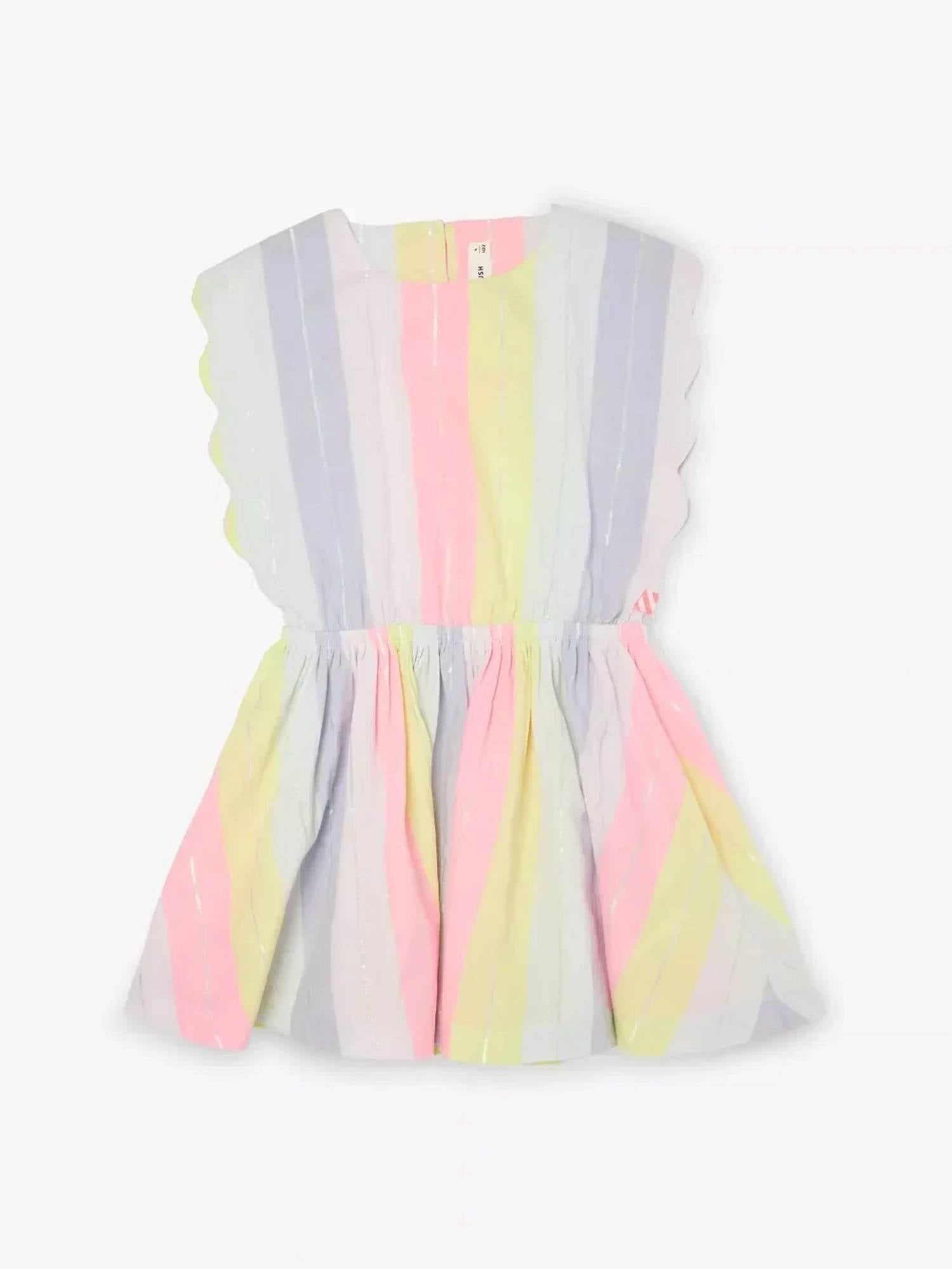 Billieblush - Girls Striped Scallop Hem Dress