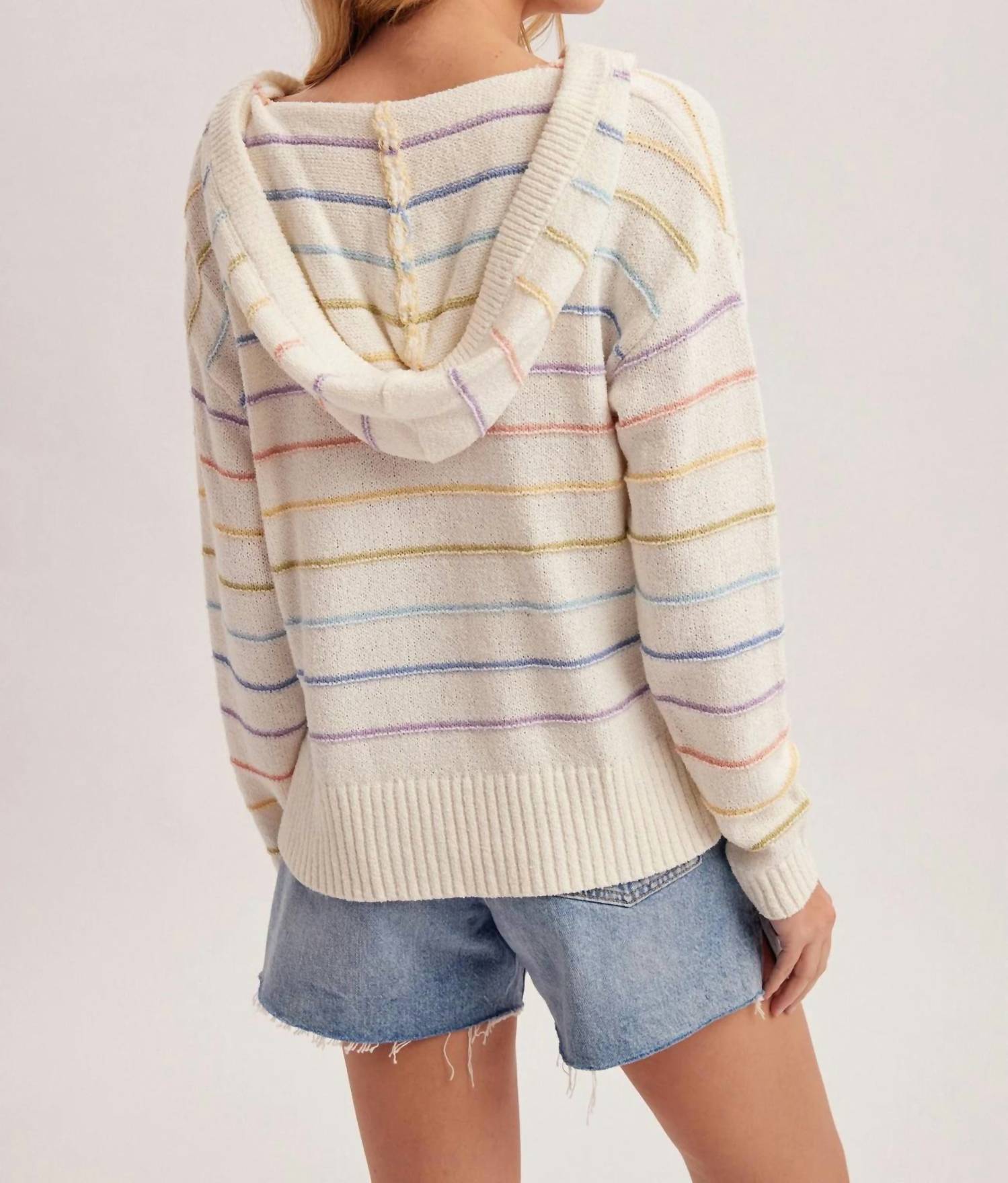 Hem & Thread - Rainbow Skyline Hooded Sweater