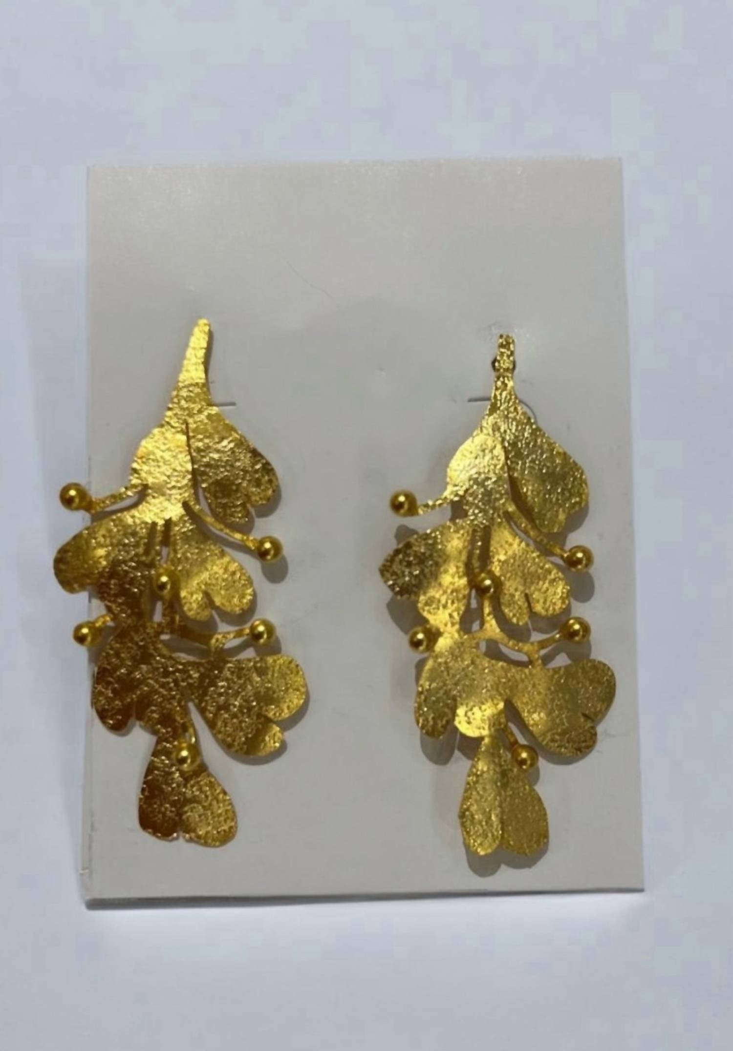 Ximena Castillo - Women's Bronze Leaves Earrings