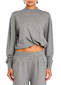 SER.O.YA Autumn Knit Sweater in heather grey - women's sweater