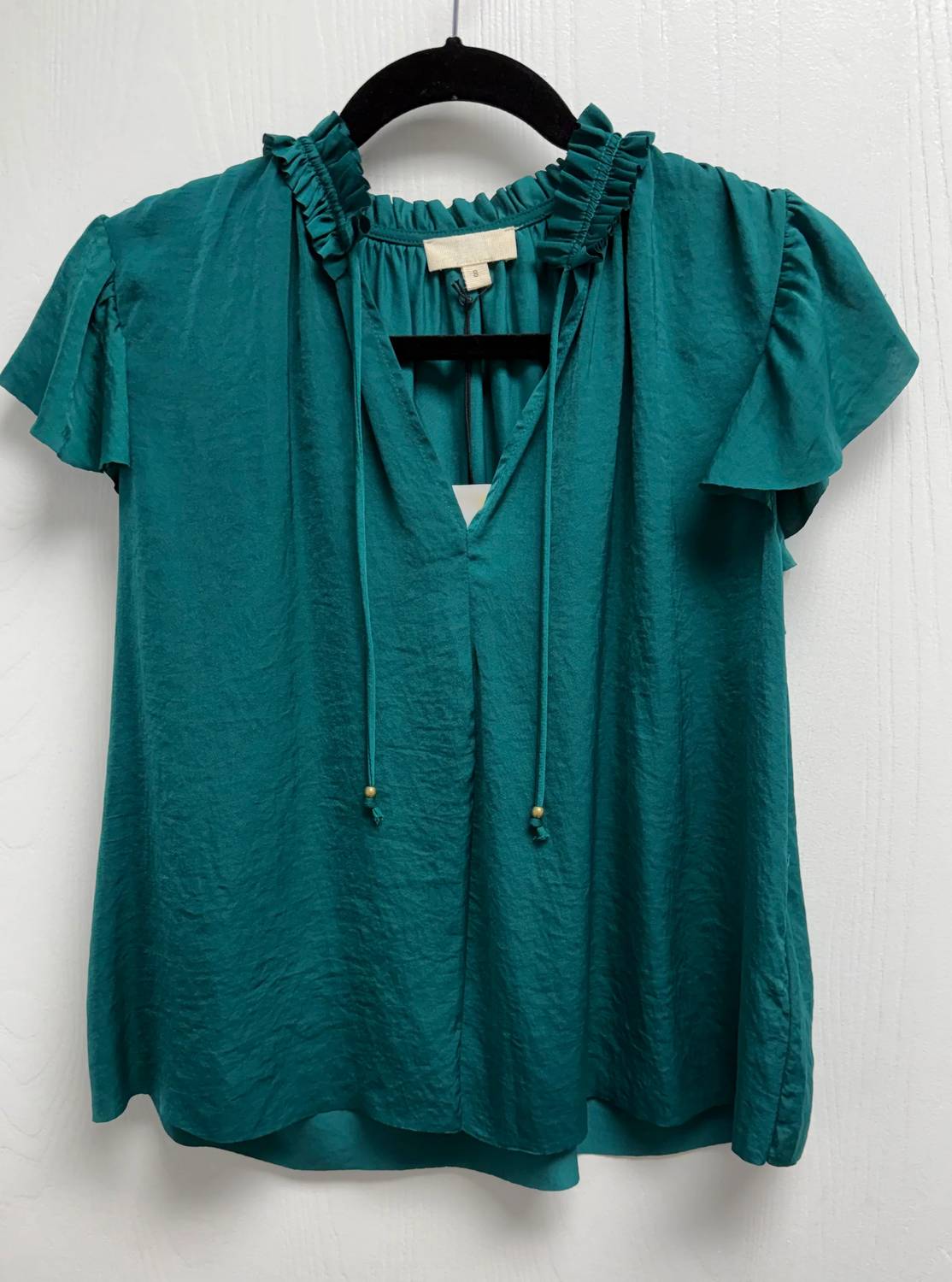 Elan - Women's Cynthia Short Sleeve Ruffle Blouse