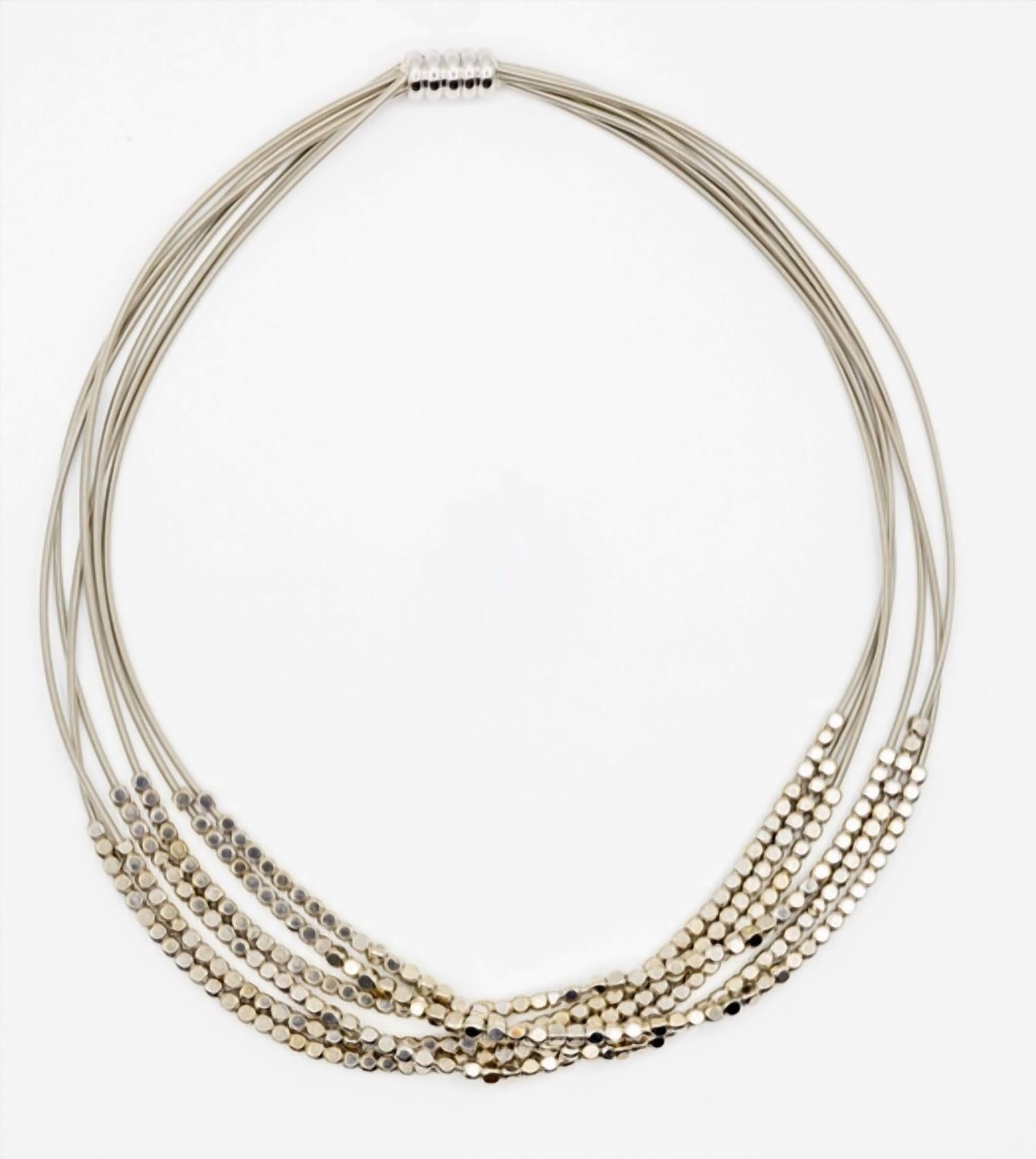 Sea Lily - Women's 6-strand Necklace With Square Beads