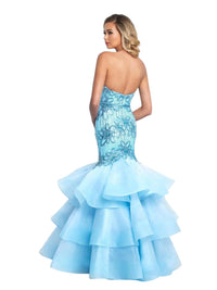 Blush Prom - Ruffled Strapless Mermaid Gown