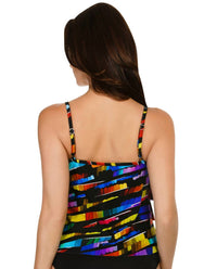 Miraclesuit Tiering Up Tankini Top in color code - women's swimwear - detail view