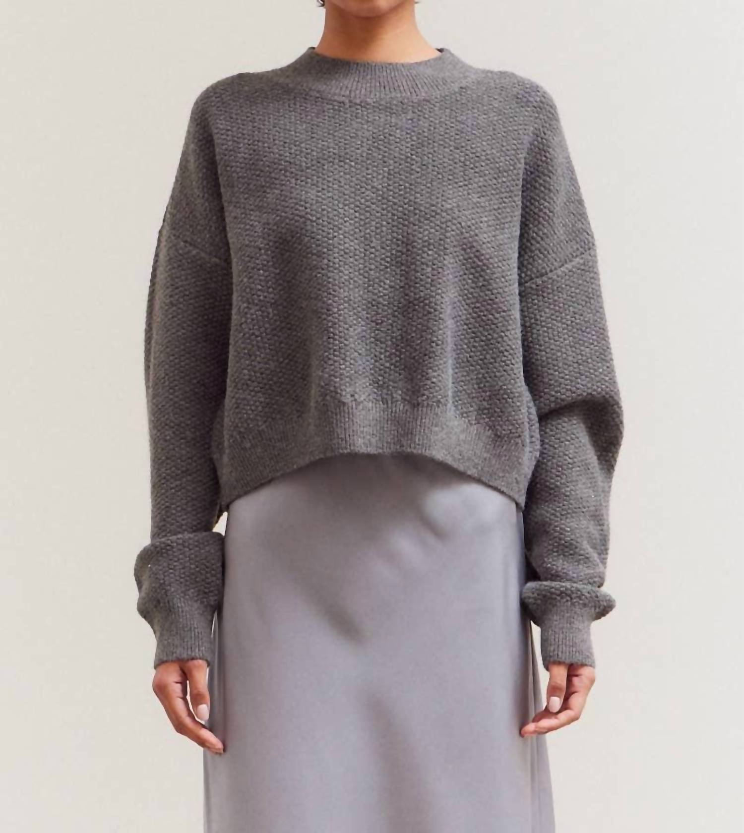 Grade & Gather - Cropped Knit Crewneck Top