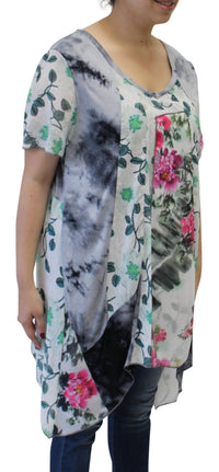 Lv Collection - Patchwork Long Tunic Top