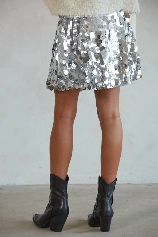 By Together - Sequin Asymmetrical Flare Mini Skirt