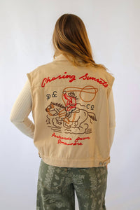 Urban Daizy - Western Sunset Embroidered Denim Vest