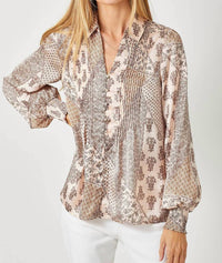 Mystree - Pintuck Print Blouse