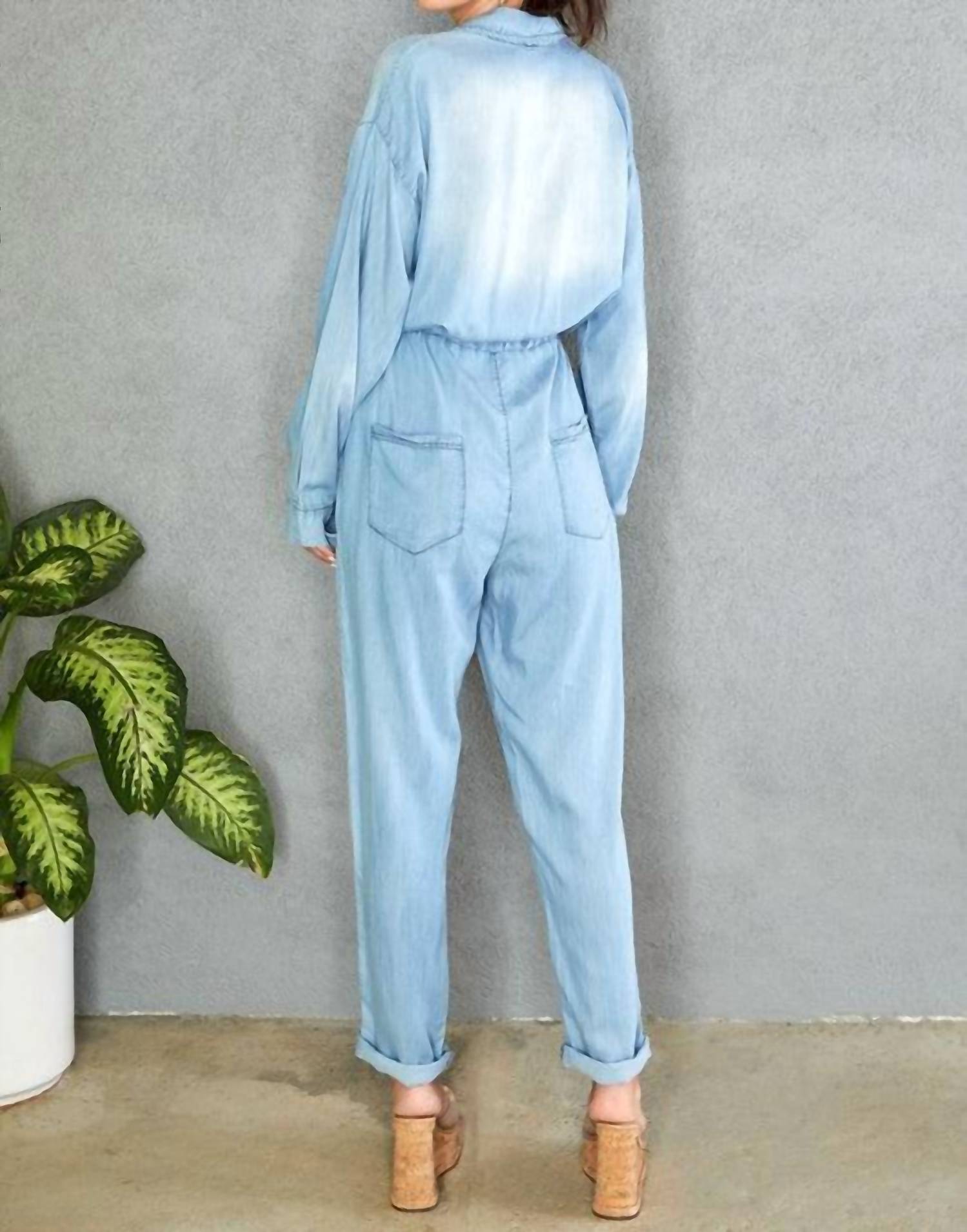 Venti6 - FRONT BOX POCKET LONG SLEEVE JUMPSUIT