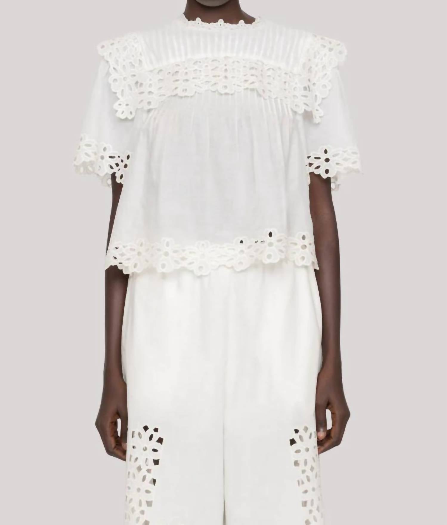 Sea - Leila Eyelet Top