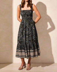 Tribal Femme - Square Neck Sleeveless Midi Dress