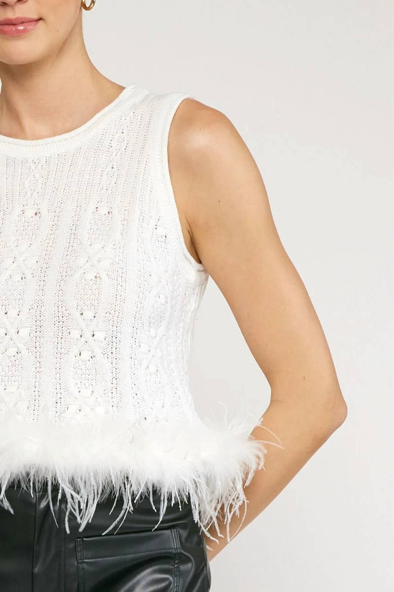Entro - Feathered Frost Knit Tank