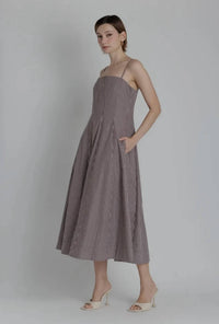 Aureum - Striped Panel Midi Dress