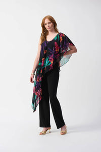 Joseph Ribkoff - Tropical Chiffon Overlay Jumpsuit