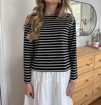 Miou Muse - Aelin Striped Long Sleeve Top