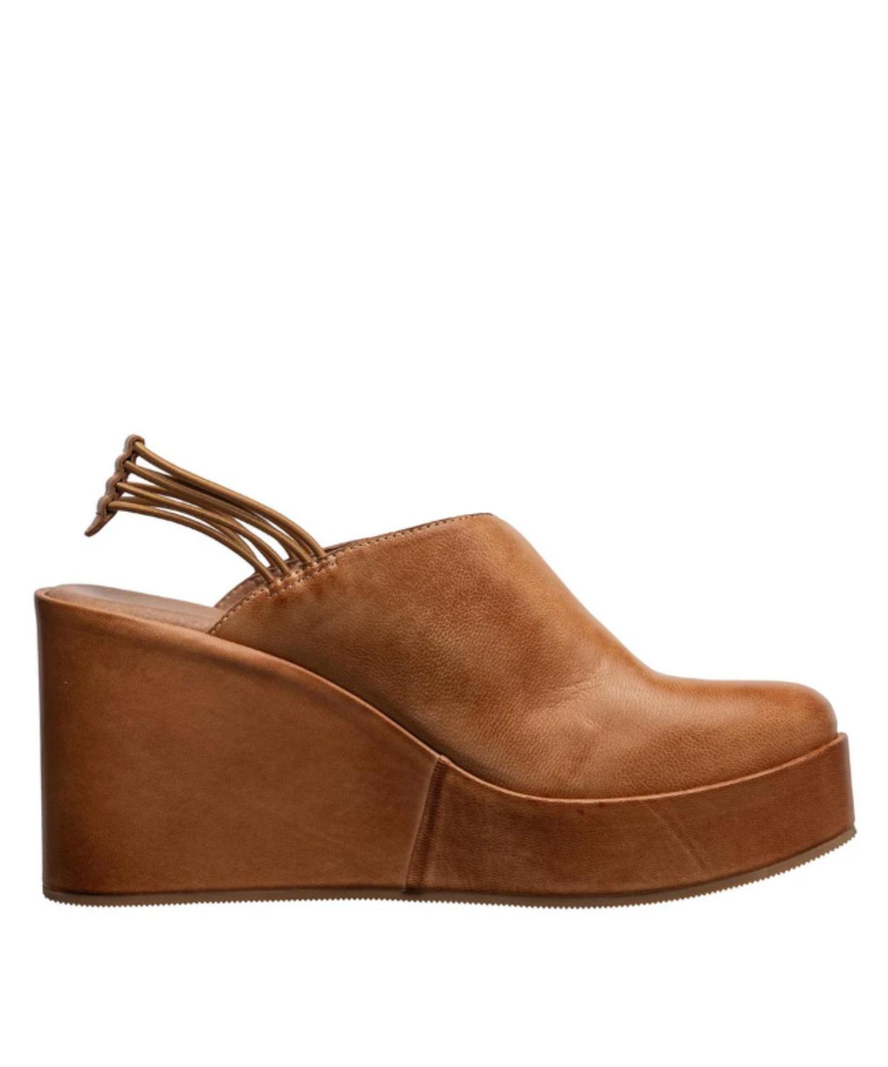 Antelope Women's Brooks Leather Mules in brown - women's shoe - detail view