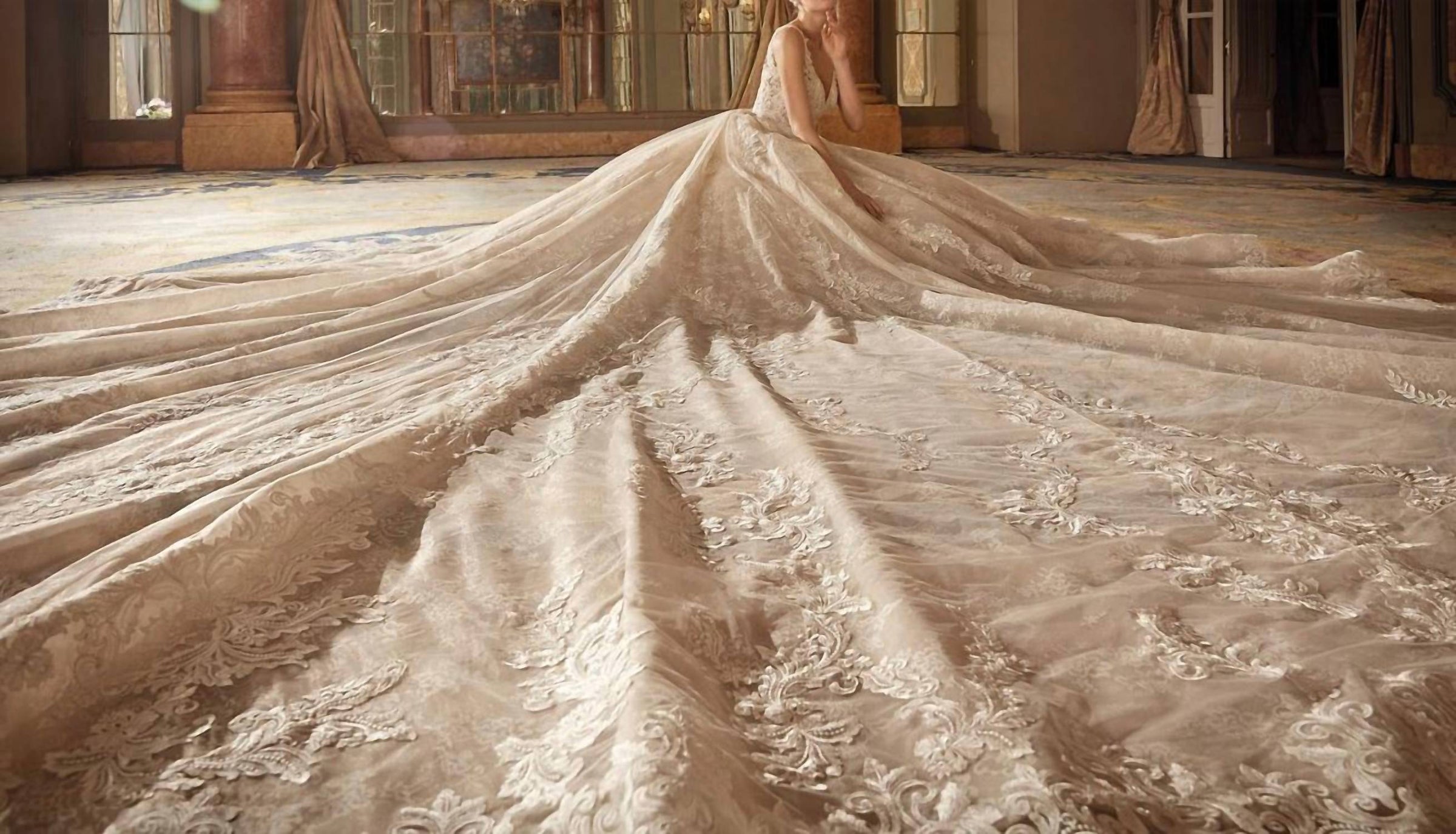 Demetrios - Camila V-neckline Ball Gown
