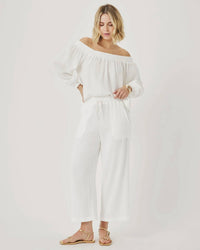 Splendid - Ava Gauze Off-shoulder Top