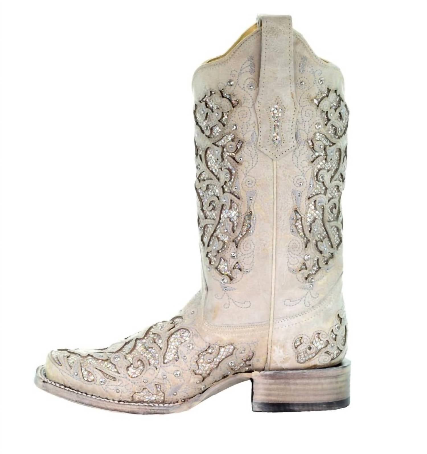 Corral - Women's Glitter Inlay Square Toe Cowboy Boots